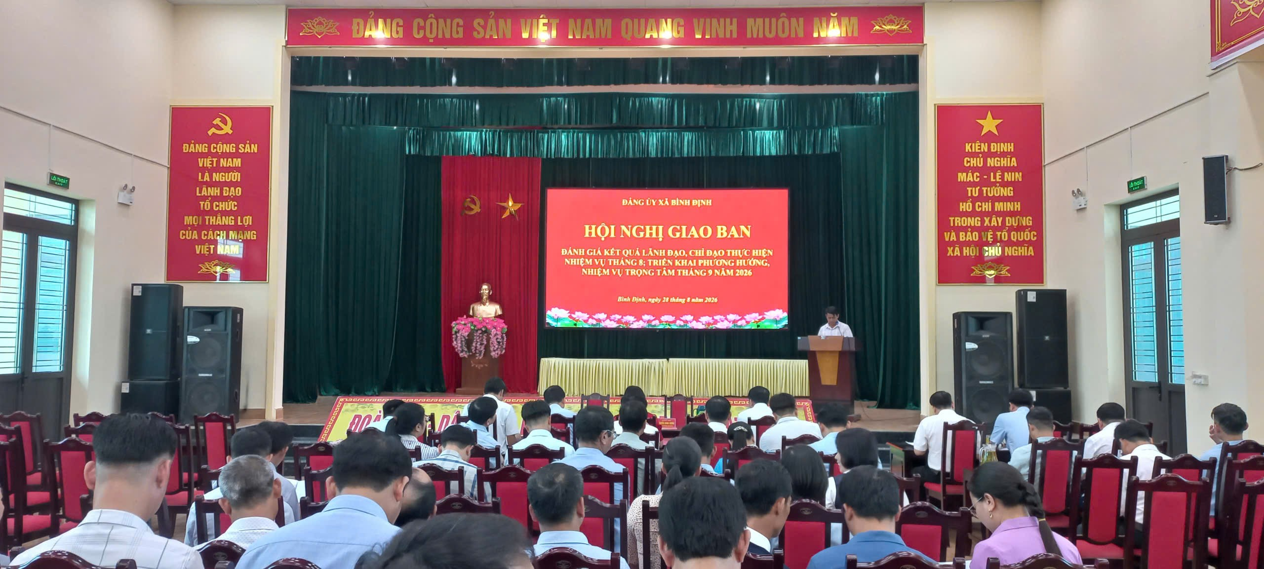Đảng ủy xã Bình Định đánh giá kết quả thực hiện nhiệm vụ tháng 8,  triển khai nhiệm vụ trọng tâm tháng 9 năm 2026