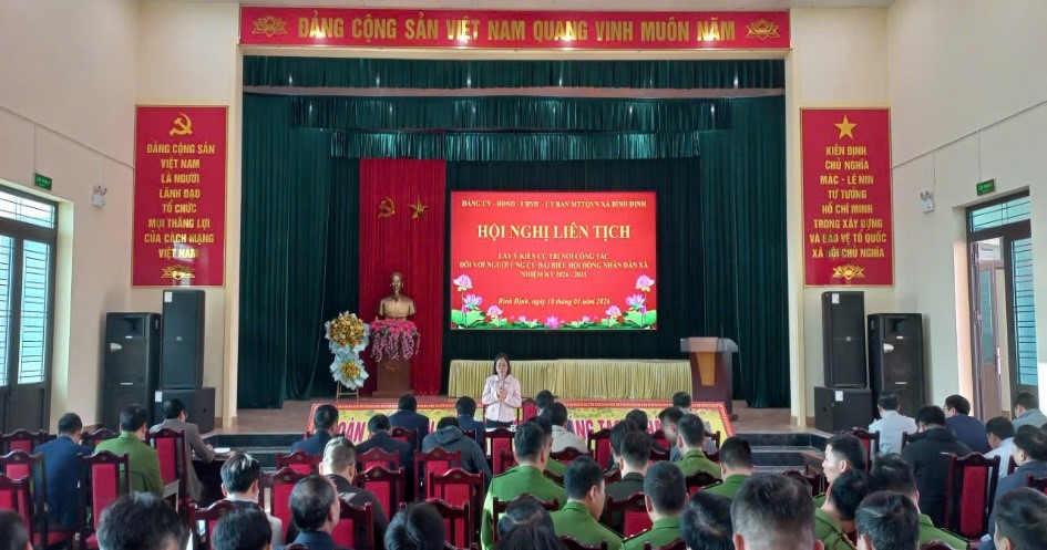 Hội nghị lấy ý kiến cử tri nơi công tác đối với người ứng cử đại biểu HĐND  xã Bình Định nhiệm kỳ 2026 - 2031