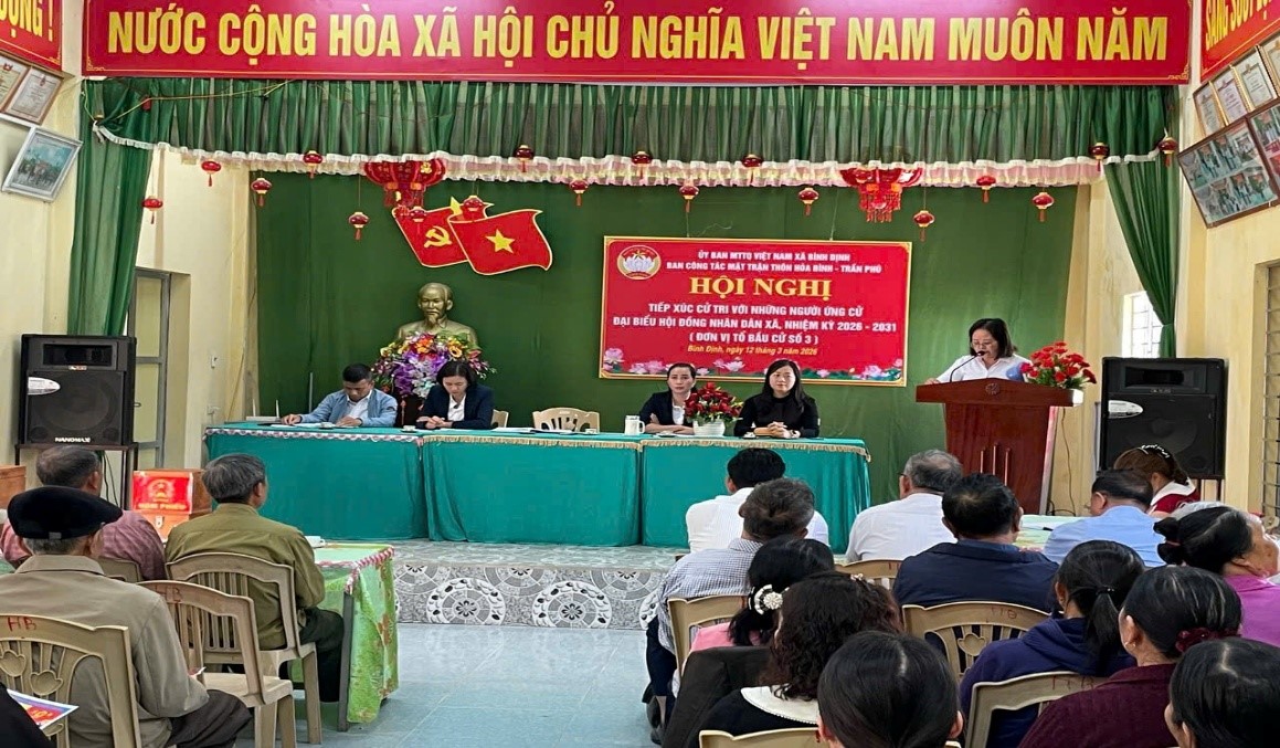 Bình Định tổ chức hội nghị tiếp xúc cử tri với những người ứng cử đại biểu HĐND xã nhiệm kỳ 2026 - 2031