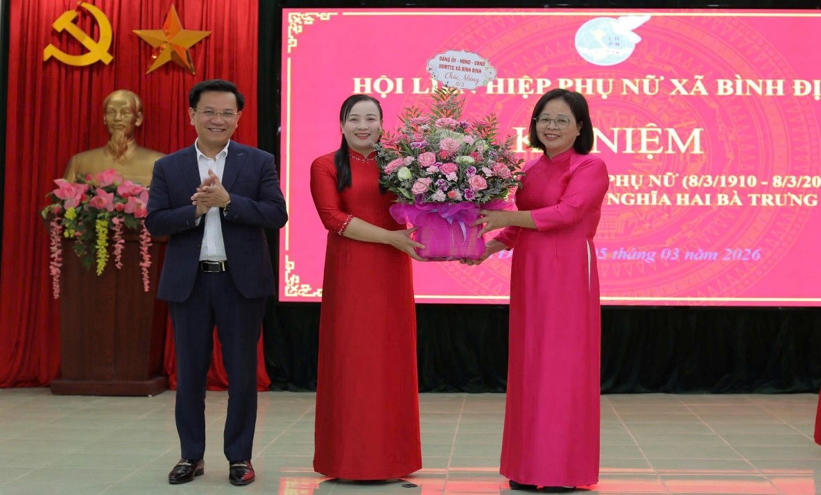 Hội Liên hiệp Phụ nữ xã Bình Định tổ chức lễ kỷ niệm 116 năm Ngày Quốc tế Phụ nữ (8/3/1910 - 8/3/2026) và 1986 năm Ngày Khởi nghĩa Hai Bà Trưng