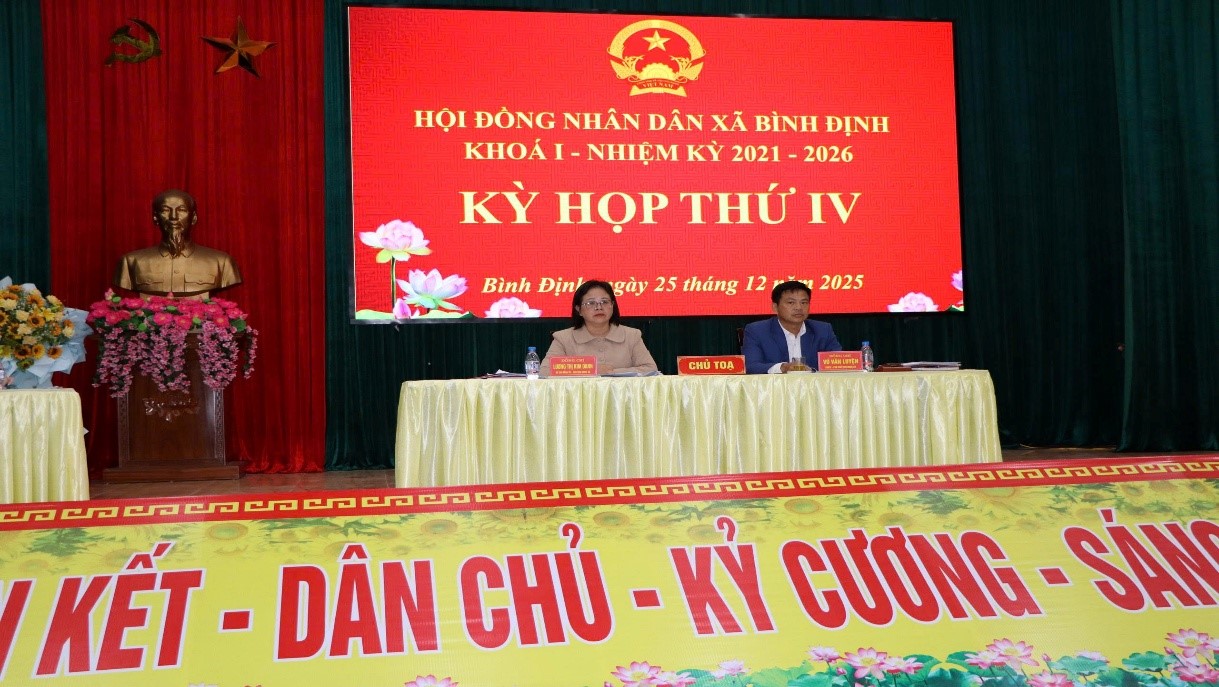 HĐND xã Bình Định tổ chức kỳ họp thường lệ cuối năm 2025