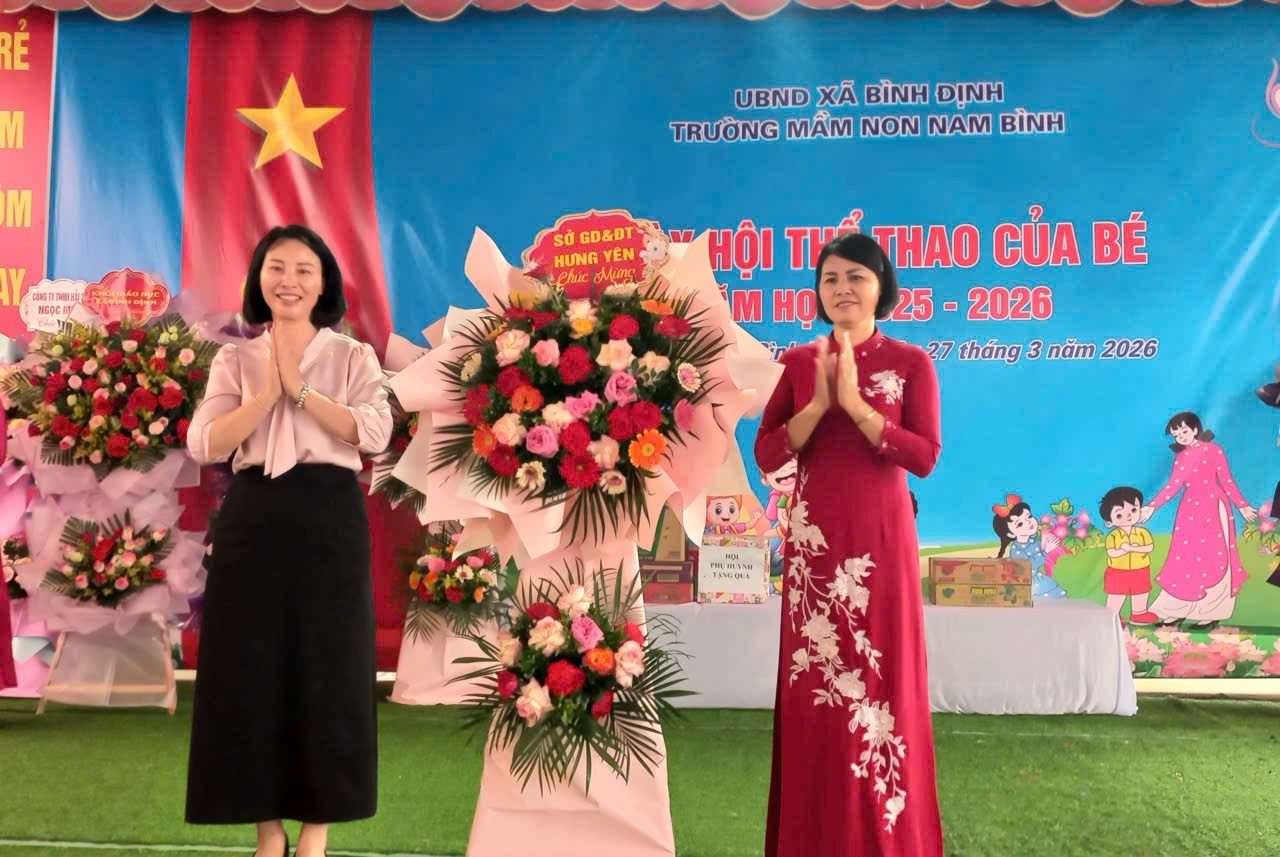 Trường mầm non Nam Bình xã bình Đinh tổ chức “ngày hội thể thao của bé”  năm học 2025 - 2026