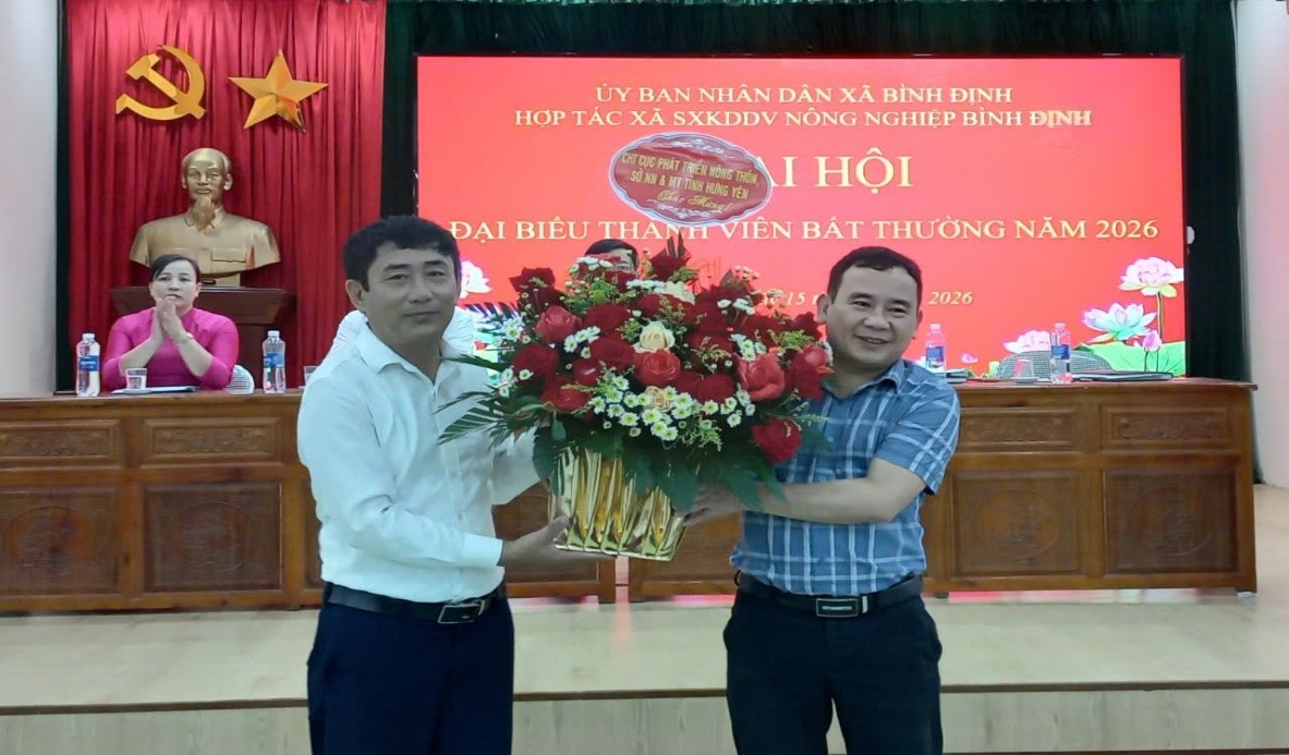 Đại hội Đại biểu thành viên bất thường Hợp tác xã sản xuất kinh doanh dịch vụ nông nghiệp Bình Định năm 2026 thành công tốt đẹp