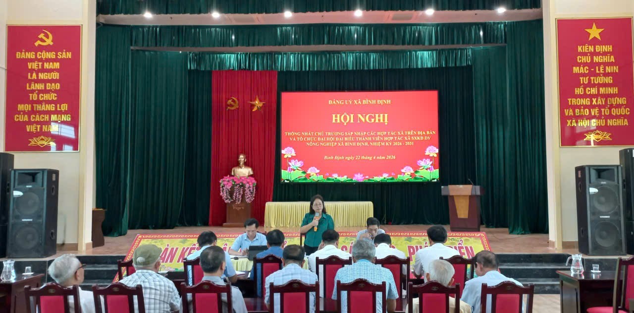 Đảng ủy xã Bình Định thống nhất chủ trương sáp nhập các hợp tác xã nông nghiệp, chuẩn bị tổ chức đại hội nhiệm kỳ 2026 - 2031
