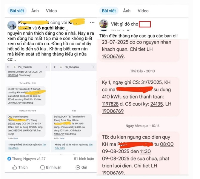 Người dân cảnh giác khi đăng tải hóa đơn tiền điện lên mạng xã hội