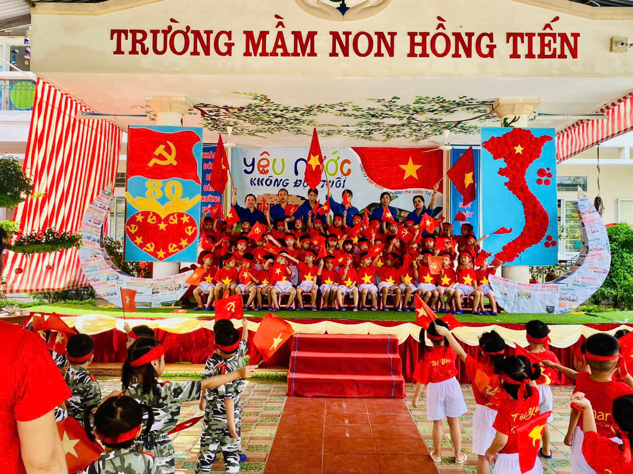 Trường Mầm non Hồng Tiến: Tổ chức nhiều hoạt động thiết thực hướng tới kỷ niệm 80 năm Cách mạng tháng 8 và Quốc khánh 2/9