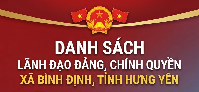 Danh sách lãnh đạo Đảng, Chính quyền xã Bình Định